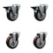 Service Caster 4'' Maroon Poly Wheel Swivel Bolt Hole Caster Set with 2 Posi Lock Brakes, 4PK SCC-BH20S414-PPUB-MRN-PLB-2-S-2 - alternate 1